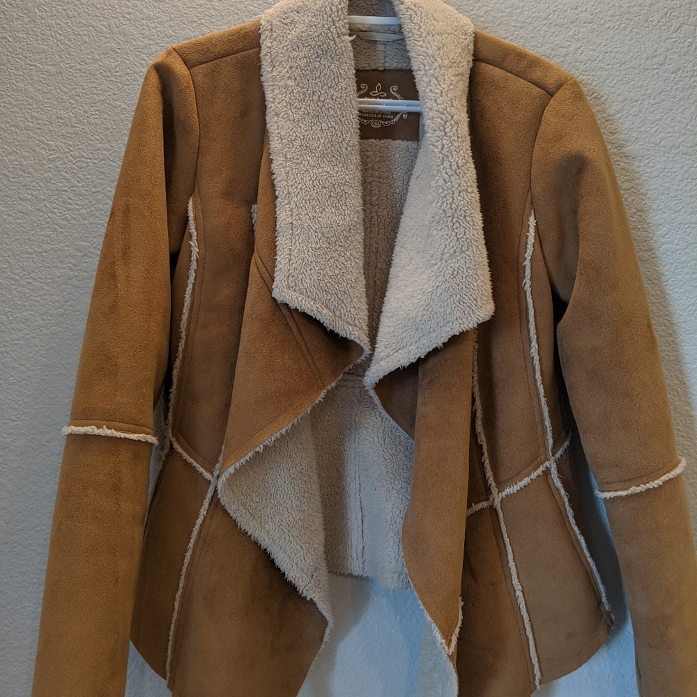 Prana faux seude tan jacket